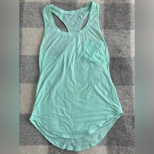 Lululemon tank top, green geometric pattern